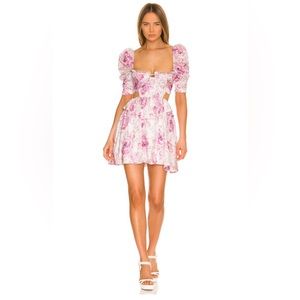 For Love & Lemons / Lucia Mini Dress / Pink / Size Medium